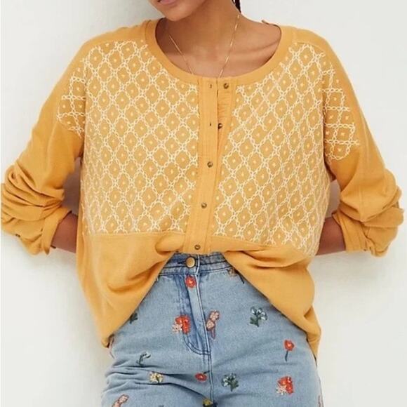 FREE PEOPLE Henley Top - Peach Free Spirit High-Low Oversized HENLEY S - Picture 8 of 9